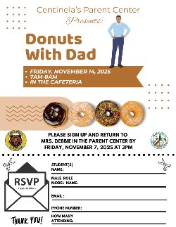 Donuts With Dad Flyer in English